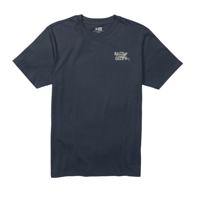 Load image into Gallery viewer, Navy t-shirt with a logo on a white background
