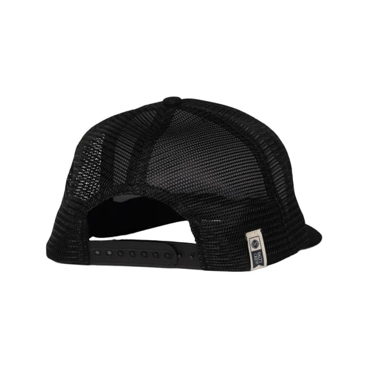 Black mesh cap on a white background