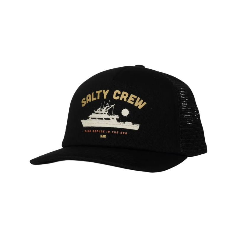Load image into Gallery viewer, Black cap with 'Salty Crew' logo on a white background
