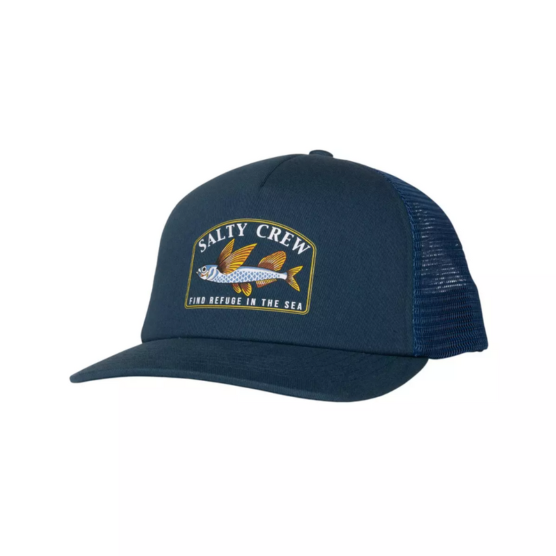 Load image into Gallery viewer, Navy blue cap with Salty Crew logo on a white background
