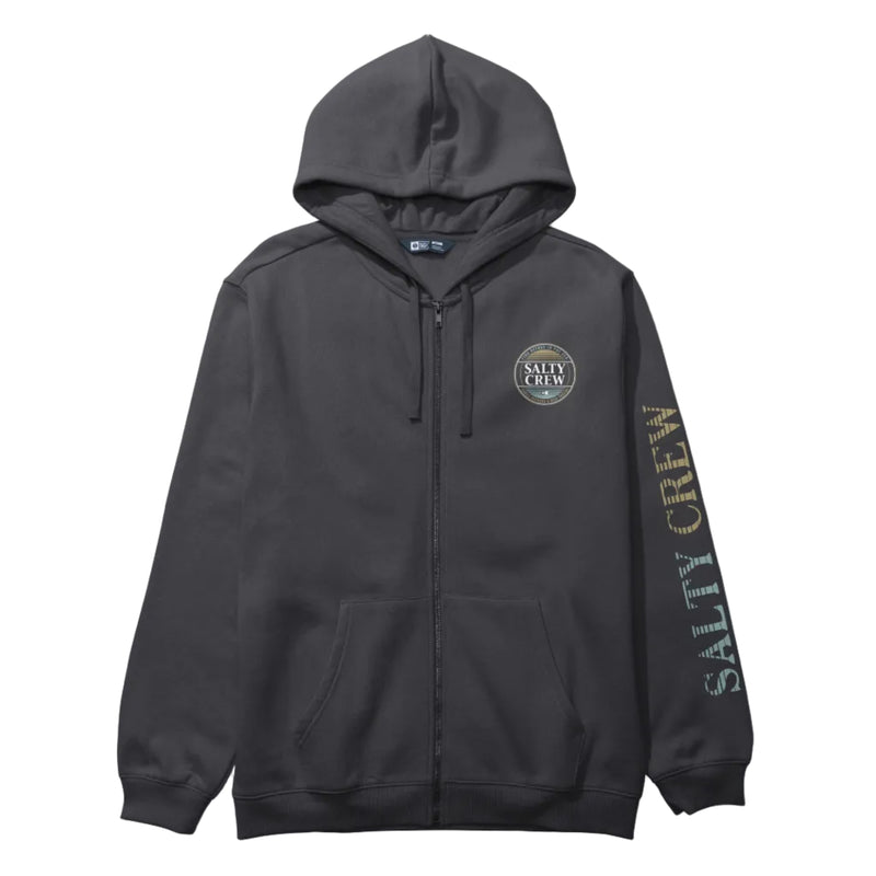 Load image into Gallery viewer, Black hoodie with Salty Crew logo on a light gray background
