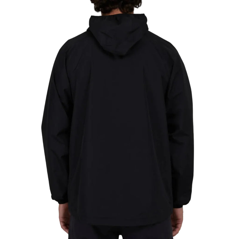 Load image into Gallery viewer, Person wearing a black hooded jacket on a plain background
