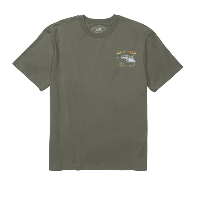 Load image into Gallery viewer, Green t-shirt with a logo on a white background
