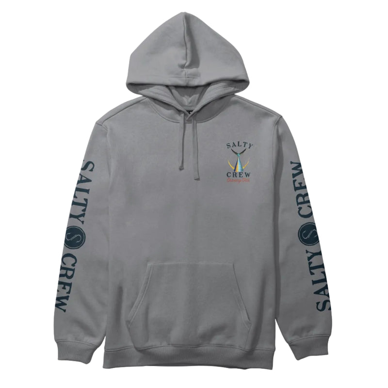 Load image into Gallery viewer, Gray hoodie with Salty Crew logo on a white background
