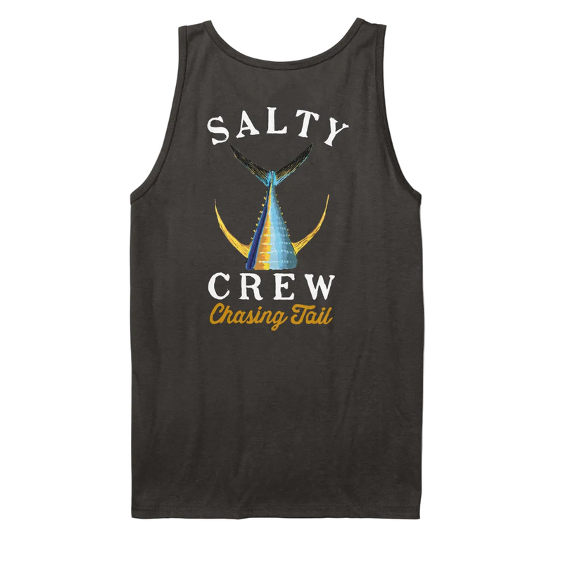 Load image into Gallery viewer, Black tank top with 'Salty Crew' logo and text on a white background
