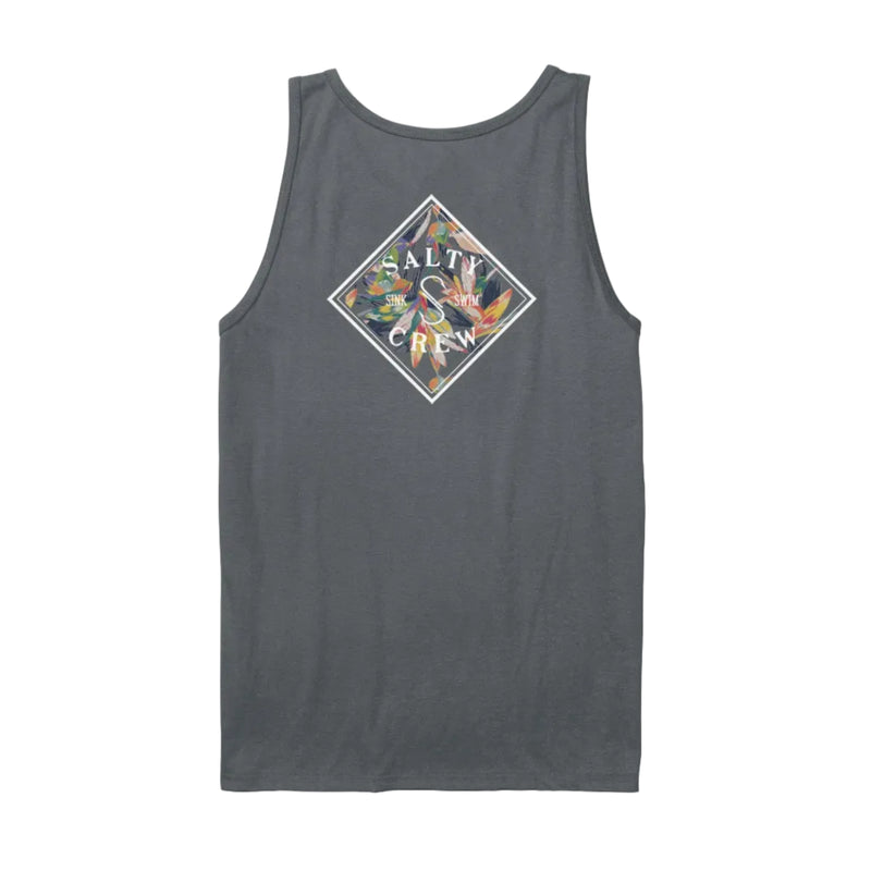 Load image into Gallery viewer, Charcoal tank top with 'Salty Crew' logo on a white background
