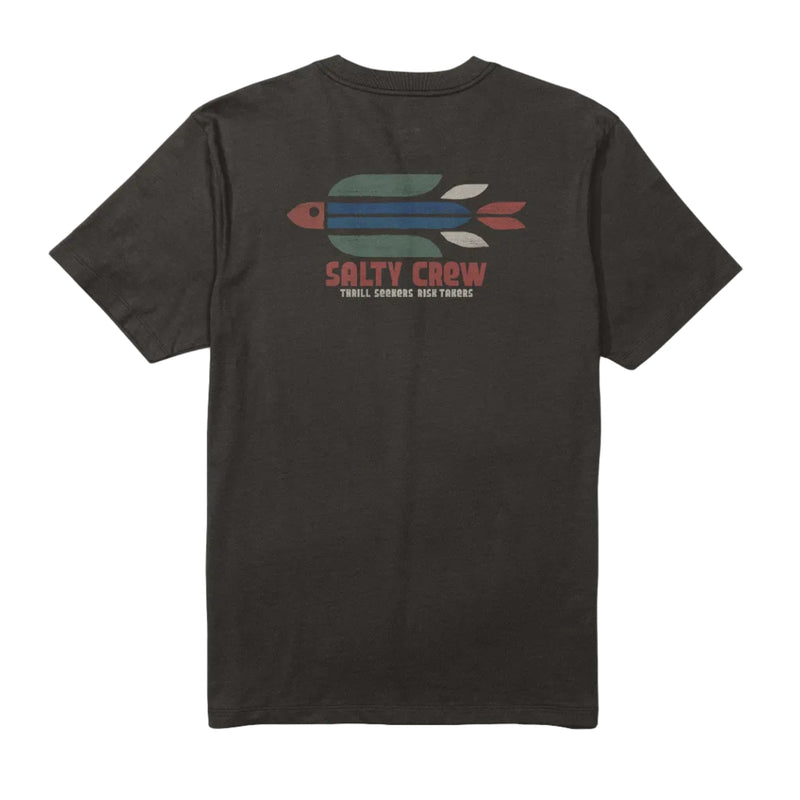 Load image into Gallery viewer, Black t-shirt with Salty Crew logo on a white background
