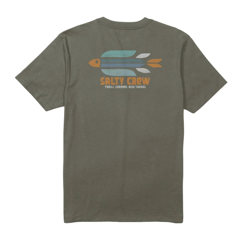 Load image into Gallery viewer, Green t-shirt with Salty Crew logo on a white background

