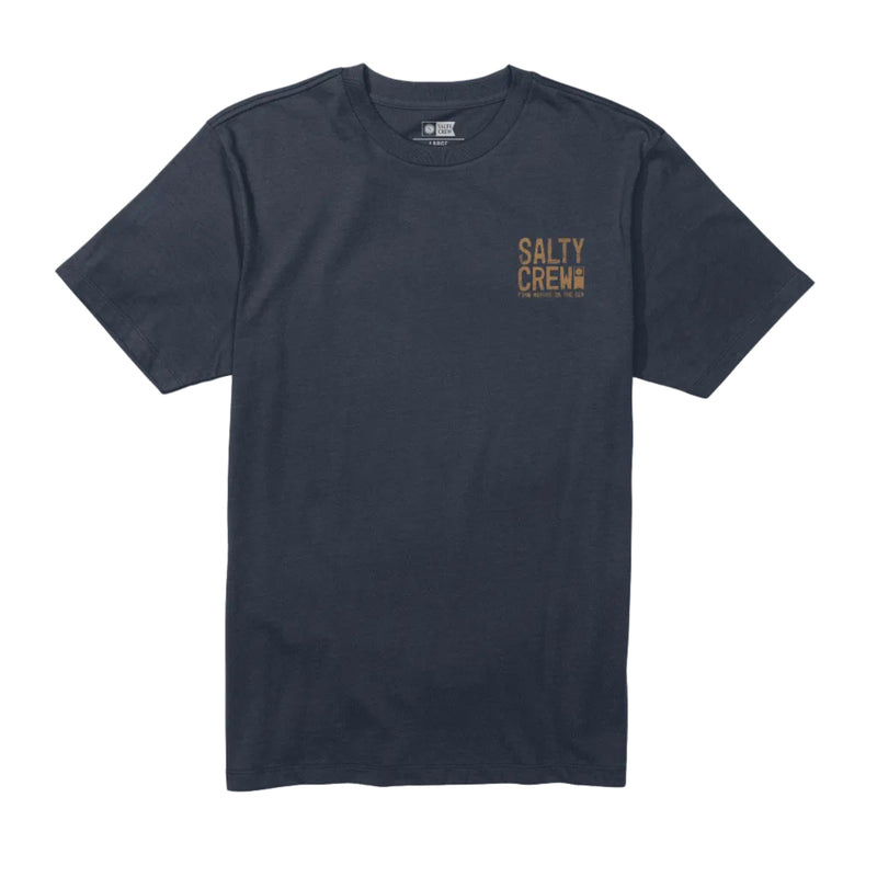 Load image into Gallery viewer, Navy blue t-shirt with a logo on a white background
