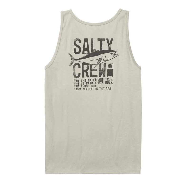 Load image into Gallery viewer, Bone colored tank top with 'Salty Crew' graphic and text on a white background
