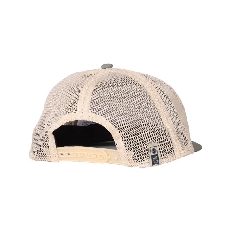 Load image into Gallery viewer, Beige mesh cap with a Salty Crew brand logo on a white background
