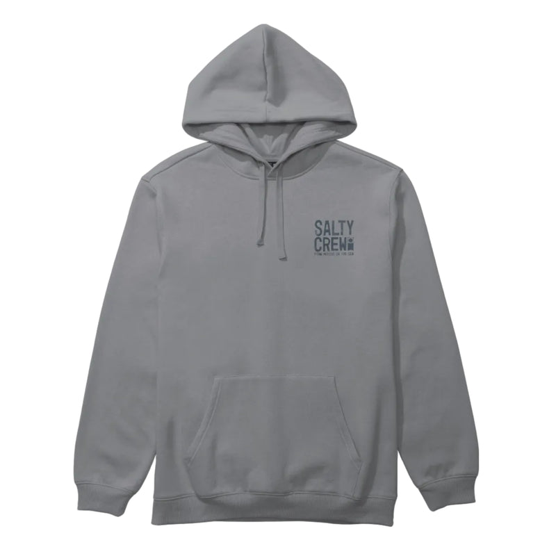 Load image into Gallery viewer, Gray hoodie with Salty Crew logo on a light gray background
