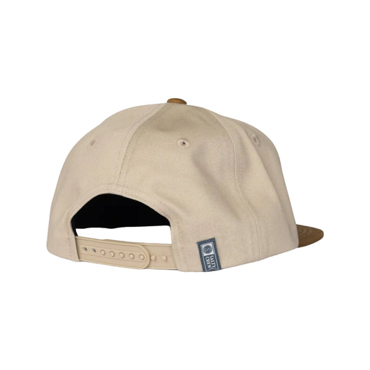 Beige cap with a Salty Crew brand logo on a white background