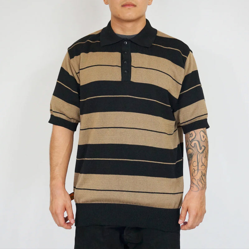 Load image into Gallery viewer, FB County Original Short Sleeve Charlie Brown Stripe Shirt - Black &amp; Tan
