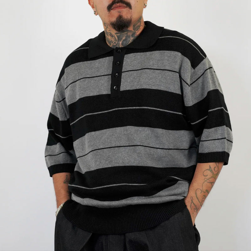 Load image into Gallery viewer, FB County Original Short Sleeve Charlie Brown Stripe Shirt - Black &amp; Heather Grey
