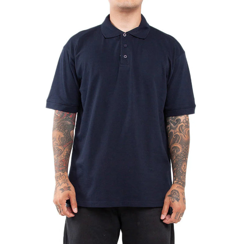 Load image into Gallery viewer, Shaka 6.2oz Short Sleeve Polo Shirt in navy color. 
