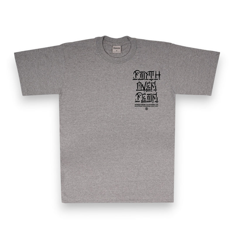 Load image into Gallery viewer, Gray t-shirt with black text on a white background
