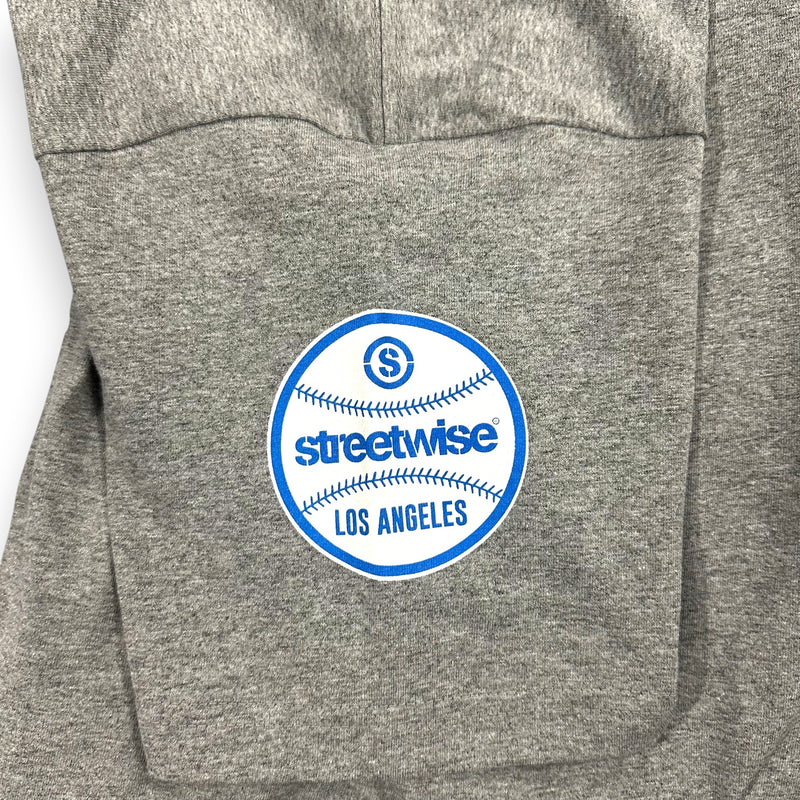 Load image into Gallery viewer, Gray shirt with Streetwise Los Angeles logo patch on a white background
