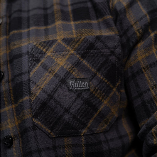 Plaid shirt with a brand logo on the chest pocket
