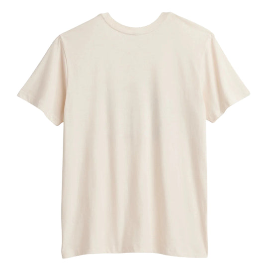 The back of Pendleton's Women's Camp T-shirt in off white featuring camp-life-inspired screen-printed graphics on the front. The women's relaxed fit makes it ideal for camping, travel, outdoor adventures, and comfortable weekend wear.