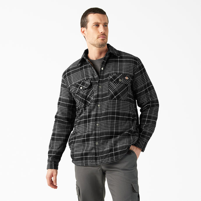 Dickies Sherpa Lined Flannel Shirt Jack  - Black - Front