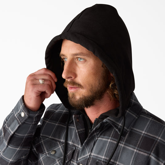Dickies TJ211 Flannel Hood Shirt Jacket - Charcoal - Hood