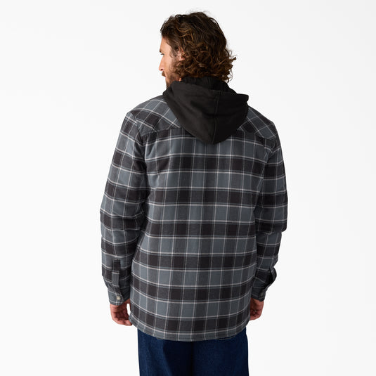 Dickies TJ211 Flannel Hood Shirt Jacket - Charcoal - Back