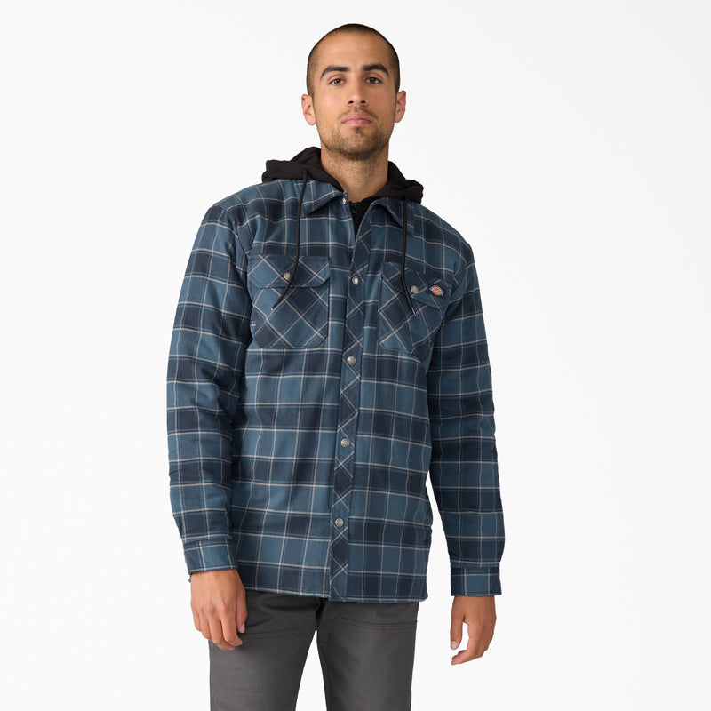 Load image into Gallery viewer, Dickies TJ211 Flannel Hood Shirt Jacket - Dark Navy

