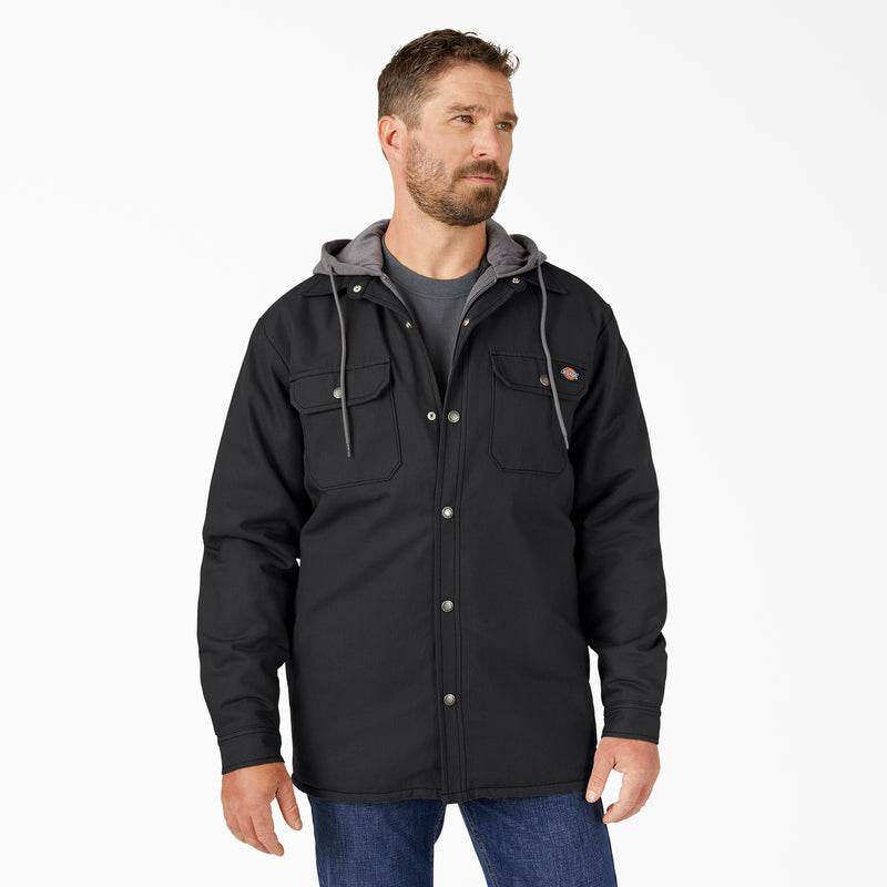 Load image into Gallery viewer, Dickies Duck Hooded Shirt Jacket - Black
