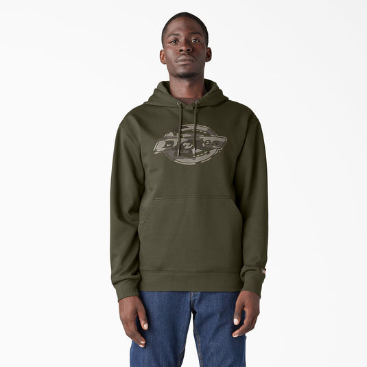 Dickies Camo Logo Pullover Hoodie Moss Green