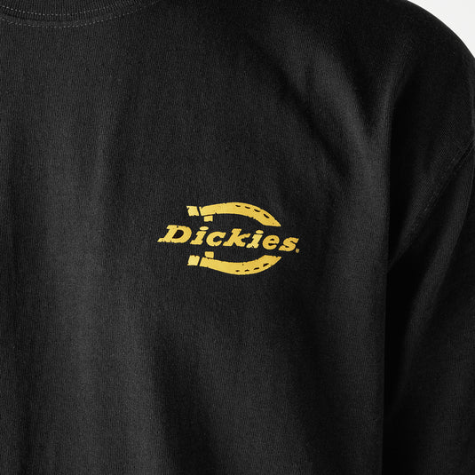 Dickies Short Sleeve Heavyweight Horseshoe Logo Tee Knit Black - Front Logo