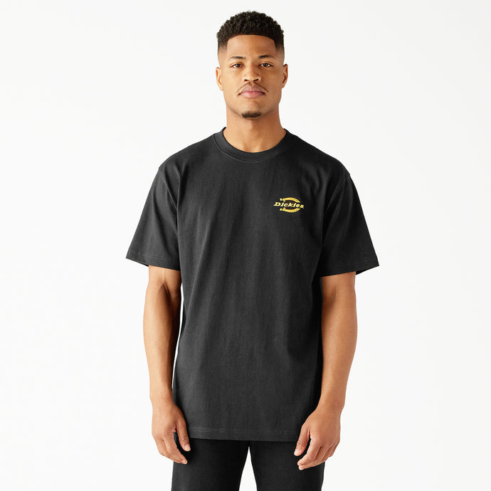 Dickies Short Sleeve Heavyweight Horseshoe Logo Tee Knit Black - Front