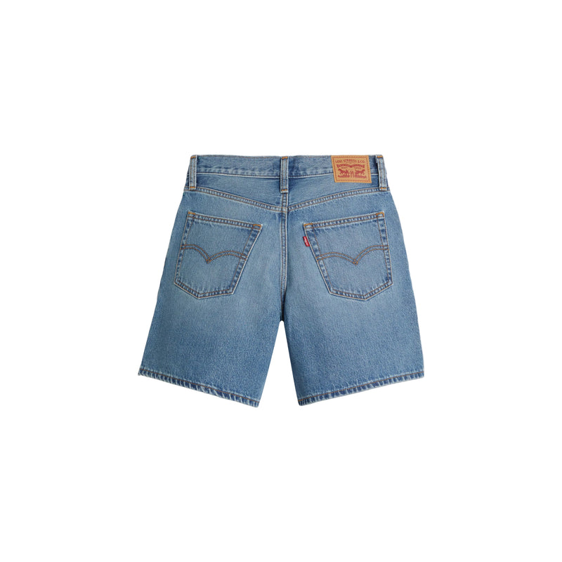 Load image into Gallery viewer, Blue denim shorts on a white background
