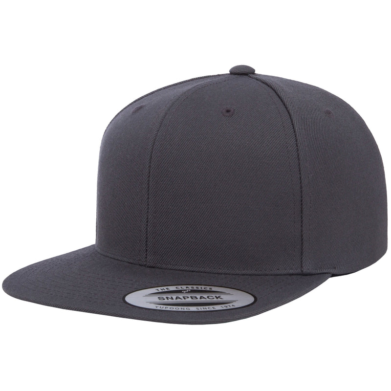 Load image into Gallery viewer, Dark charcoal gray 6-panel snapback cap 
