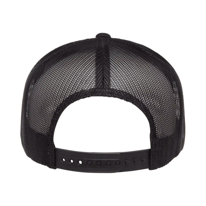 Load image into Gallery viewer, Black mesh cap with black plastic adjustable snap
