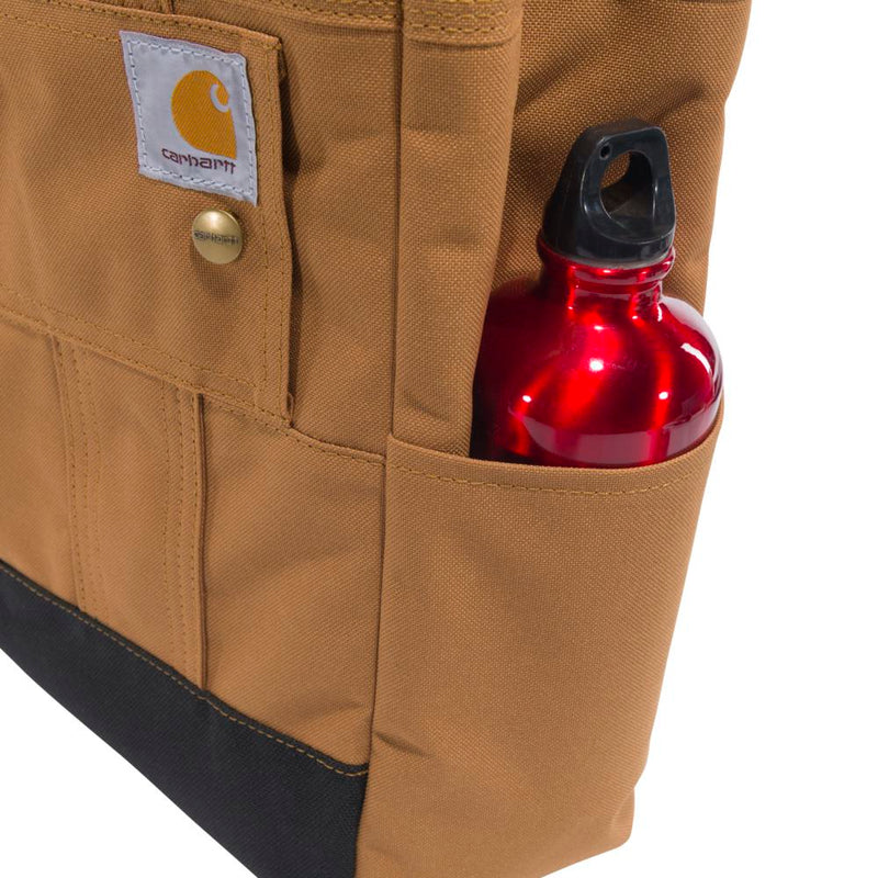 Load image into Gallery viewer, Carhartt Vertical Snap Tote - Carhartt Brwon - Side Pocket
