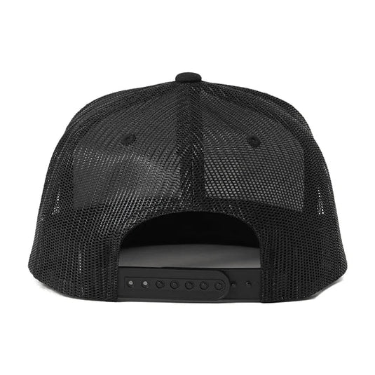 Back of the Brixton mesh back trucker cap in black