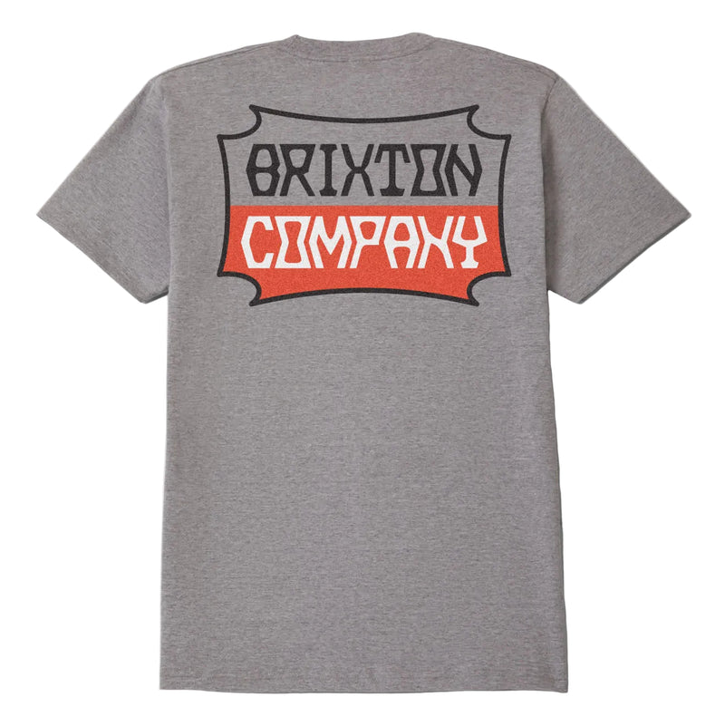 Load image into Gallery viewer, Gray t-shirt with Brixton Company logo on the back
