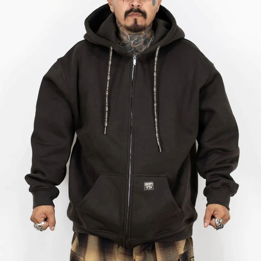FB County Heavy Zip-Up Hoodie - Brown