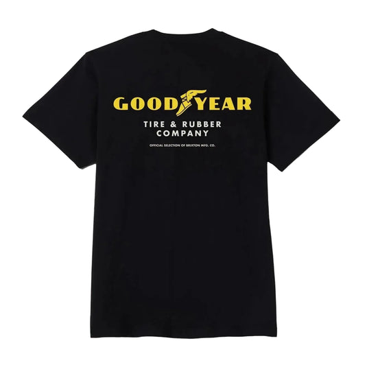 Brixton's Goodyear Service Pocket T-shirt is an officially licensed logo on the back of this black t-shirt.