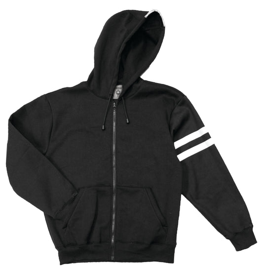 Kishigo JS135 Class 3 Premium 2-in-1 Jacket - black liner hoodie with reflective stripe on sleeve