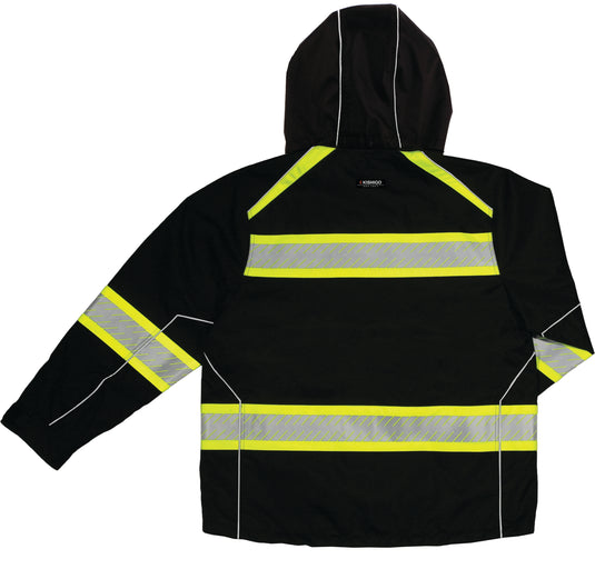 Kishigo B300 Enhanced Visibility Black Jacket - back flat