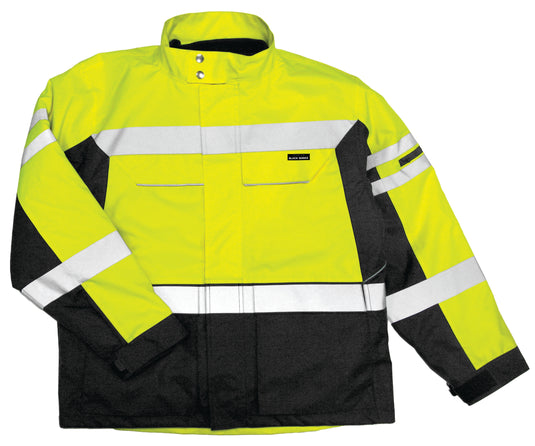 Kishigo JS135 Class 3 Premium 2-in-1 Jacket - Lime front flat