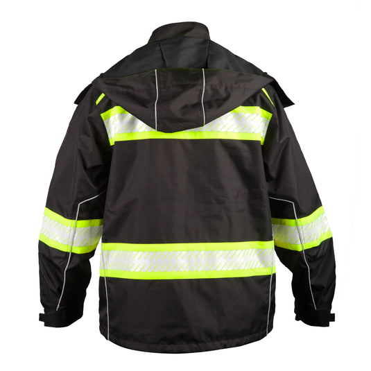  Kishigo B300 Enhanced Visibility Black Jacket - ghost model back