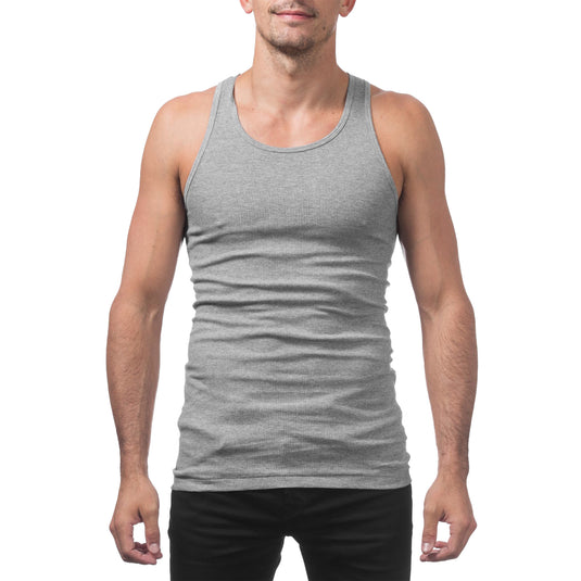 Pro Club Cotton Ribbed A-Shirt - Heather Gray (3 Pack)