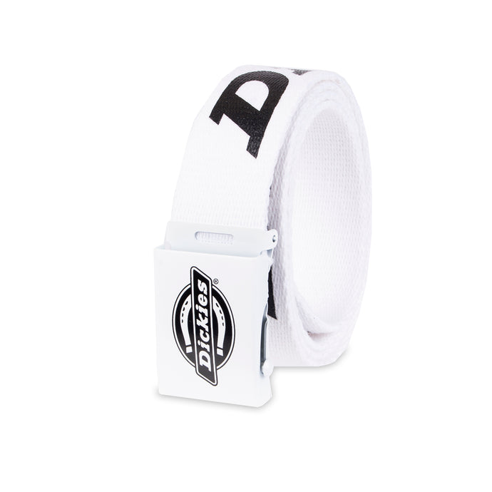 Dickies Rubberized Logo Web Belt - White