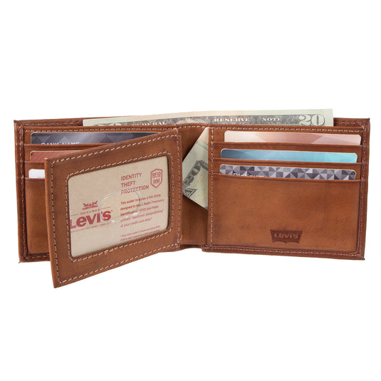 Levi's RFID Extra Capacity Slimfold Wallet - Tan - Full