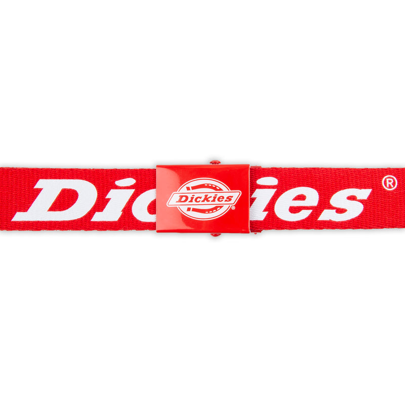 Load image into Gallery viewer, Dickies Canvas Logo Belt - Red - Buckle
