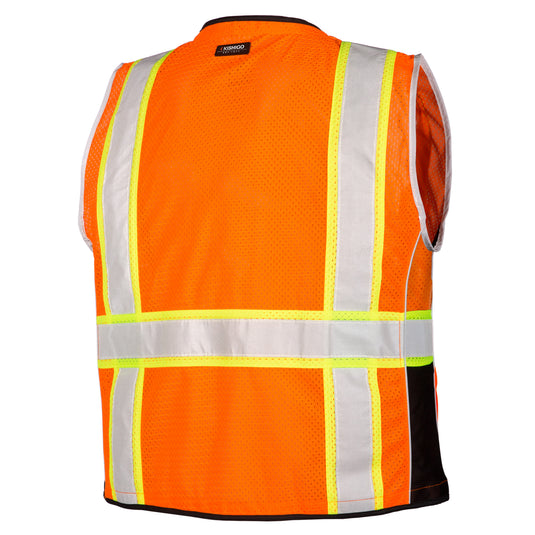 Kishigo 1514 Premium Black Series Heavy Duty Class 2 Vest - orange back on ghost model