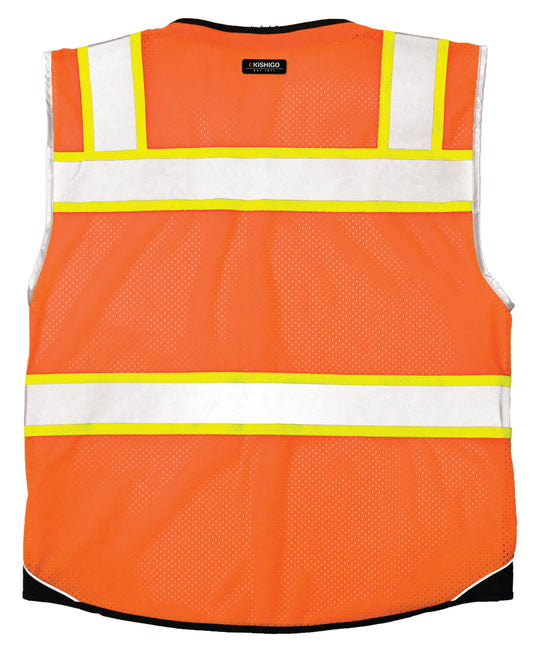 Kishigo 1516 Black Series Black Bottom Vest - orange back